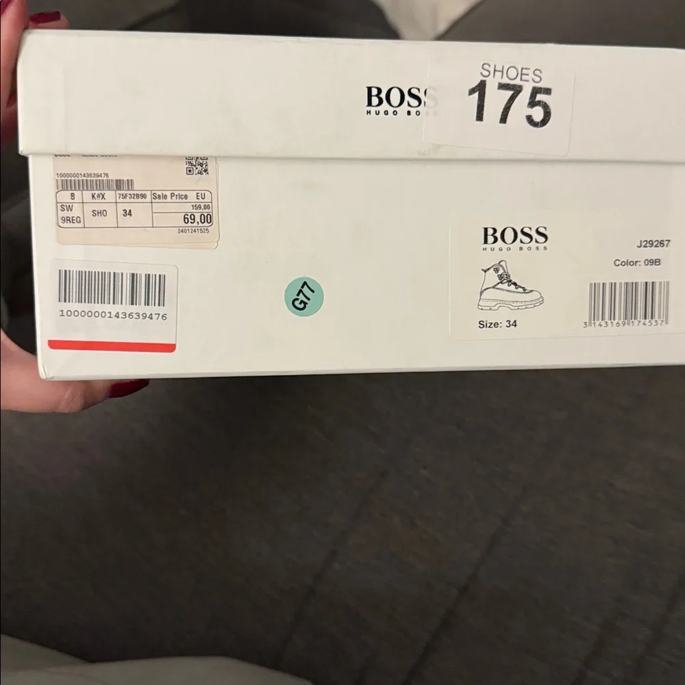 Hugo Boss Black and Gray Boots with Teal Accents